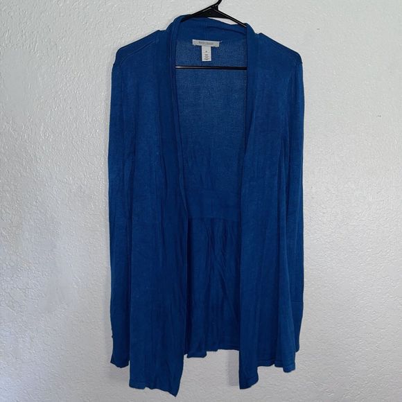 White House Black Market Sweaters - White House Black Market Cardigan Sweater Women's Medium Blue Rayon Open Front